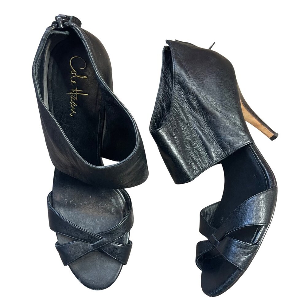 Cole Haan Nike Air Natasha Stiletto Heels Women's 9.5B‎ Black Leather Business